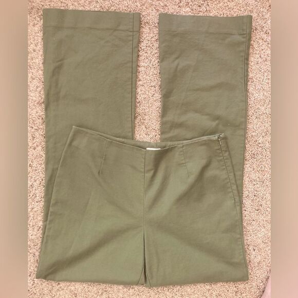 Boston Proper Olive High waist Smooth front Side Zip Pants NWOT - Picture 6 of 9